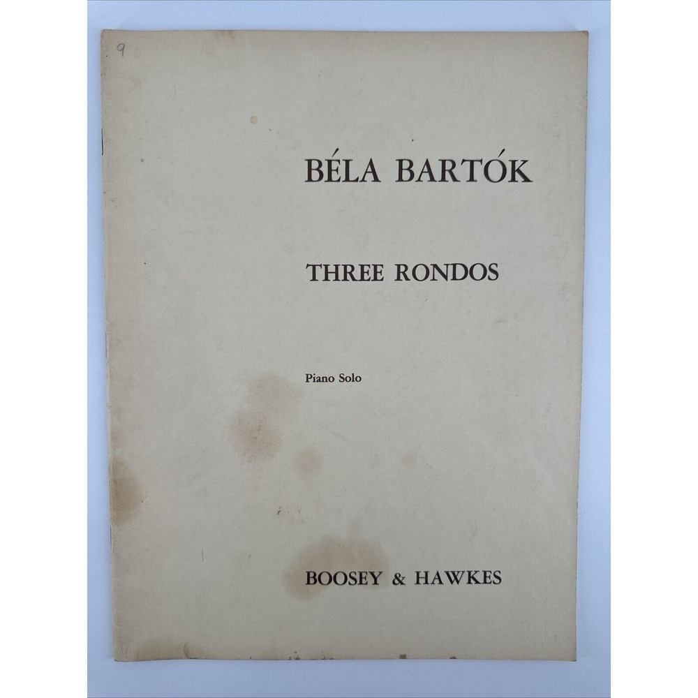 Bela‎ Bartok Three Rounds Piano Solo 1957 Sheet Music Vintage Boosey & Hawkes